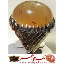 انگشترفاخر عقیق رگه دار سلطانی دامله زرد