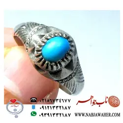انگشترفیروزه نیشابورخوشرنگ رکاب نقره