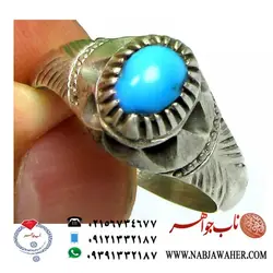 انگشترفیروزه نیشابورخوشرنگ رکاب نقره