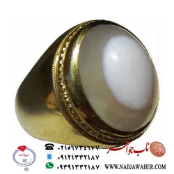 انگشتر عقیق فاخر سلیمانی و رکاب فیلی نقره و روکش طلا کد 5423