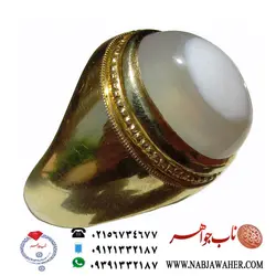انگشتر عقیق فاخر سلیمانی و رکاب فیلی نقره و روکش طلا کد 5423