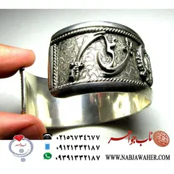 دستبند پهلوانی یا علی نقره دستساز  لافتی الا علی لا سیف الا ذوالفقار
