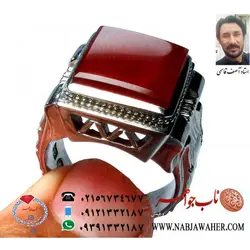 انگشترنفیس عقیق سرخ چهارگوش یمنی و رکاب خاص و منحصربفرد ساعت رولکسی استاد آصف قاسمی
