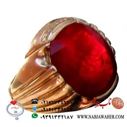 انگشترنفیس یاقوت سرخ معدنی تراش جواهری حکاکی یارقیه س خط حرا حکاکی استاد ناصر قربانی رکاب دستسازعلی شاهی