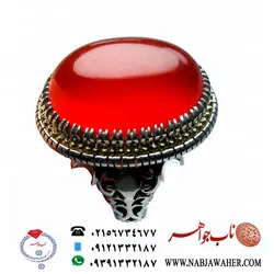 انگشترنفیس عقیق سرخ پاک دامله ابدار کهنه یمنی و رکاب فاخر عقربی طلا فدیوم چنگ خودنویسی استاد مهدی انوار