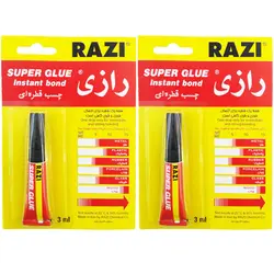 چسب قطره ای رازی مدل Super Glue حجم 3 میلی لیتر بسته 2 عددی