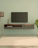 شلف دیواری تلویزیون طوسی قهوه ای ام دی اف مدل W.B002
