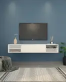 شلف دیواری تلویزیون ام دی اف سفید مدل W.B0011