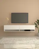شلف دیواری تلویزیون سفید و مینیمال مدل W.B0012