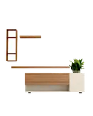 باکس دیواری تلویزیون سفید قهوه ای با روکش ضدخش مدل T.W005