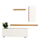 باکس دیواری تلویزیون سفید قهوه ای با روکش ضدخش مدل T.W005