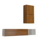 باکس دیواری تلویزیون سفید قهوه ای مینیمال مدل T.W006