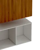 باکس دیواری تلویزیون سفید قهوه ای مینیمال مدل T.W006