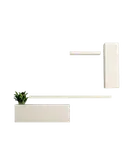 باکس دیواری تلویزیون سفید ام دی اف با روکش برجسته مدل T.W0010