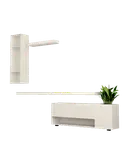 باکس دیواری تلویزیون سفید ام دی اف با روکش برجسته مدل T.W0010