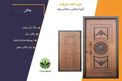 درب ضد سرقت روکش راش برجسته هاکان رنگ راش روشن