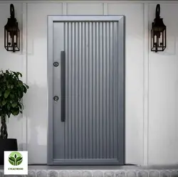 درب ضدسرقت لوکس طرح آروین طوسی رویه فلزی پشت رنگ