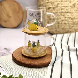 ماگ آناناس درب بامبو - فروشگاه ماگرا | فروش ماگ | فروش فلاسک