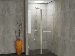 دیوایدر فریم لس حمام فرس با شیشه شفاف کد cp_1004 (طلایی)