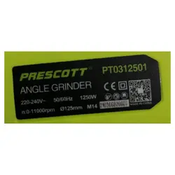 سنگ فرز پریسکوت 1250 وات دیمردار مدل PT0312501