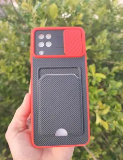 کاور کشویی سامسونگ GALAXY A12/M12  مدل کربنی (جا کارتی دار)