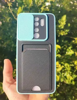 کاور کشویی شیائومی Note 8 Pro مدل کربنی (جا کارتی دار)
