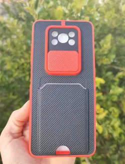 کاور کشویی شیائومی POCO X3 / POCO X3 PRO مدل کربنی (جا کارتی دار)