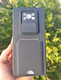 کاور کشویی شیائومی POCO X3 / POCO X3 PRO مدل کربنی (جا کارتی دار)