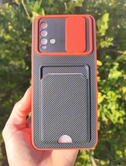 کاور کشویی شیائومی REDMi 9t مدل کربنی (جا کارتی دار)