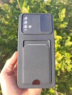کاور کشویی شیائومی REDMi 9t مدل کربنی (جا کارتی دار)