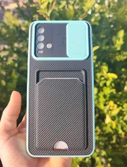 کاور کشویی شیائومی REDMi 9t مدل کربنی (جا کارتی دار)