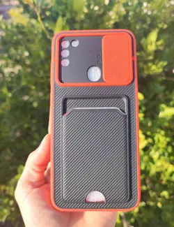 کاور کشویی سامسونگ  GALAXY A11 مدل کربنی (جا کارتی دار)