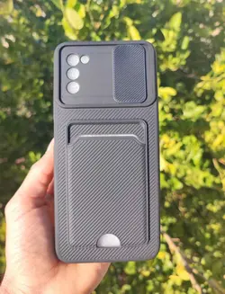 کاور کشویی سامسونگ A03s/A02s مدل کربنی (جا کارتی دار)