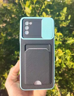 کاور کشویی سامسونگ A03s/A02s مدل کربنی (جا کارتی دار)