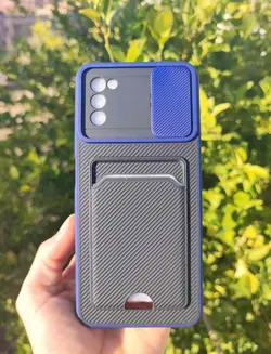 کاور کشویی سامسونگ A03s/A02s مدل کربنی (جا کارتی دار)