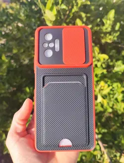 کاور کشویی شیائومی Redmi Note 10 Pro/ Redmi Note 10 Pro Max مدل کربنی (جا کارتی دار)