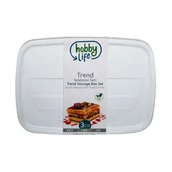 ظرف نگهدارنده هوبی لایف کد 1011 مدل Trend مجموعه 3 عددی