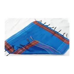 دستمال یزدی ابریشمی بزرگ طرح ساده آبی