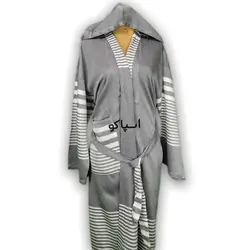 حوله تن پوش نخی رنگ طوسی رامش سایز L کد 391