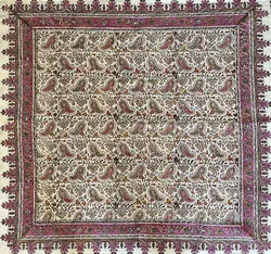 سفره قلمکار سنتی 100*100 سانتی متر مدل صادراتی کد 004