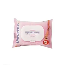 دستمال مرطوب پاک کننده آرایش دلفین Dolphin مدل Super Soft
