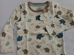 بلوز آستین دار نخی نوزادی و پک دو عددی شلوار نخی کمر پهن