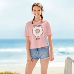 تیشرت کراپ دخترانه