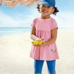 ست پیراهن و نیم لگ و کلاه دخترانه لوپیلو