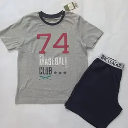 ست تیشرت و شلوارک طوسی پسرانه