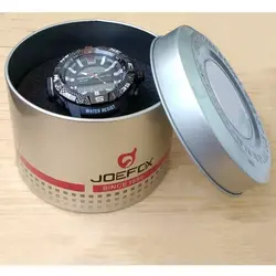 ساعت مچی عقربه ای مردانه بندفلزی،دوزمانه،دو موتوره،ضدآب،جی فوکس، JOEFOX,کرنومتر و آلارم،دیجیتال،جوفاکس