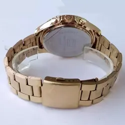 بندفلزی مردانه طلایی صفحه مشکی رنگ ثابت فروش ویژه تاریخ شمار اسپرت و شیک