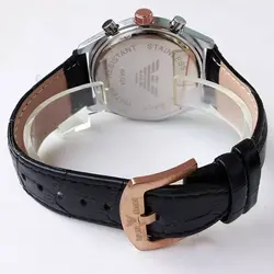 کادو روزمرد ساعت بند چرمی مردانه امپریوآرمانی سه موتور فعال تاریخ شمار کرنوگراف ارسال رایگان