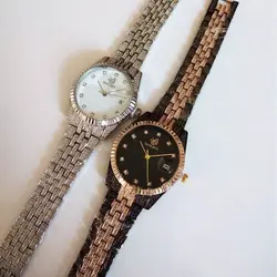 ساعت بندفلزی عقربه ای زنانه تراش خورده تاریخ شمار ساعت خاص و زیبا کادوی لاکچری حراج ساعت