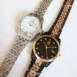 ساعت بندفلزی عقربه ای زنانه تراش خورده تاریخ شمار ساعت خاص و زیبا کادوی لاکچری حراج ساعت